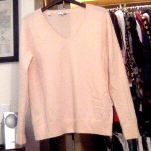 Vince Cashmere Medium V neck Sweater, Light Peach